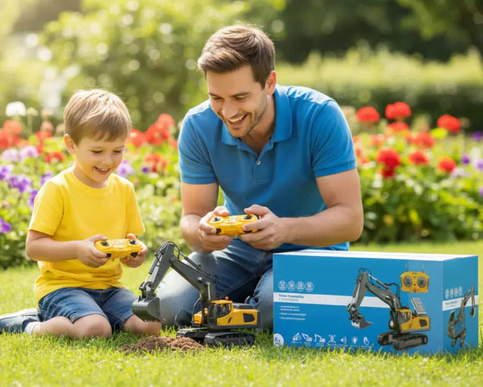 EscavaKids™ – A Escavadeira de Controle Remoto que Cava de Verdade!