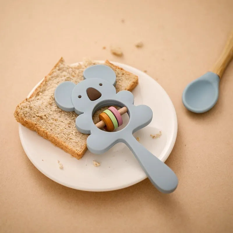 Mordedor Chocalho Coala Feliz em Silicone - BPA Free