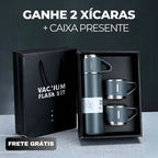 Garrafa Térmica Premium 500ml - Café Quente Sempre com Você (Ganhe 2 Xícaras + Caixa Para Presente)