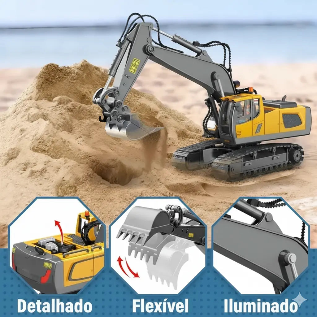 EscavaKids™ – A Escavadeira de Controle Remoto que Cava de Verdade!