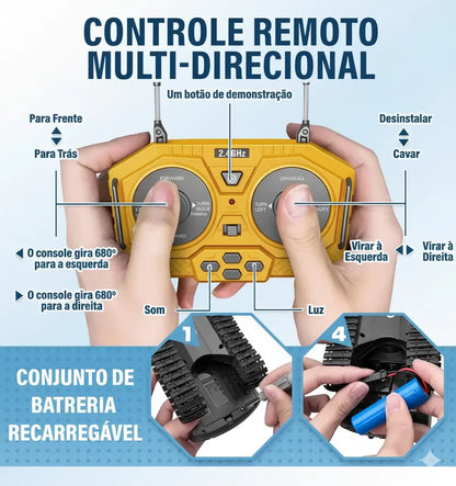 EscavaKids™ – A Escavadeira de Controle Remoto que Cava de Verdade!
