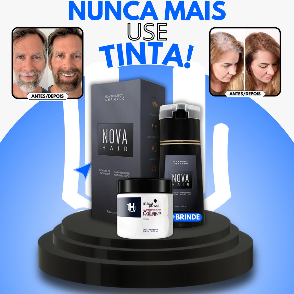 NovaHair™ - Shampoo Antigrisalho  (Dura Até 24 Semanas!) + BRINDE