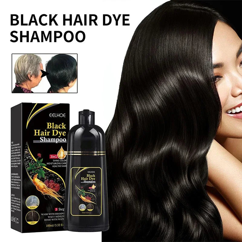 100ml 50s Natural Herbal Hair Dye Shampoo 3 In 1 Hair Color Shampoo For Gary Hair Dark Brown Black And Women Men Grey Coverage New