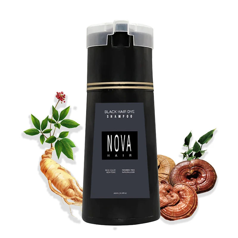 Original Hair Dye Shampoo Nova Hair Instant Dye Shampoo Men Women Quick Easy Safe Hair Color Gray Hair Coverage Nourish Scalp