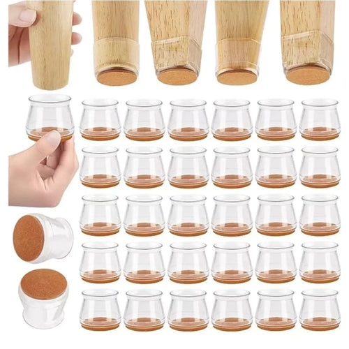 (Kit com 16 unidades) Protetores de Silicone Flexíveis para Pés de Móveis  - Antirruído, Antiderrapante e Proteção para Pisos