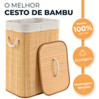 Cesto de Roupas em Bambu com Forro Removível – 60L de Organização, Estilo e Sustentabilidade
