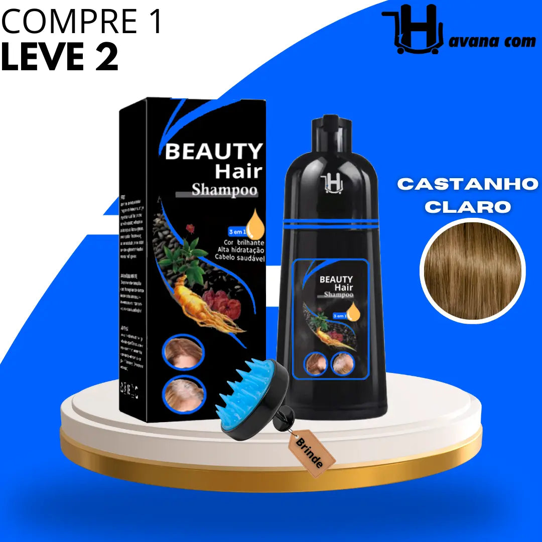 [COMPRE 1 LEVE 2] Shampoo Beauty 3 em 1 (Dura até 3 Meses) + Escova Massageadora de BRINDE