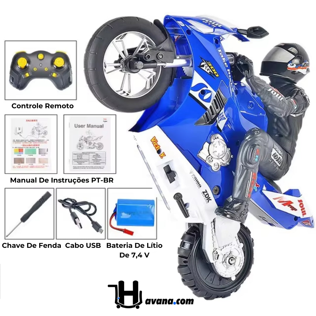 RC StuntGrau & 360° - Motocicleta De Controle Remoto