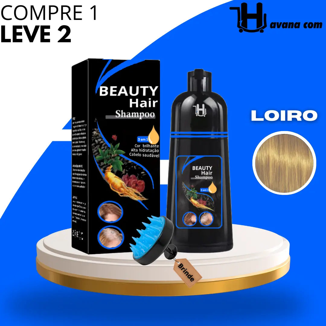 [COMPRE 1 LEVE 2] Shampoo Beauty 3 em 1 (Dura até 3 Meses) + Escova Massageadora de BRINDE