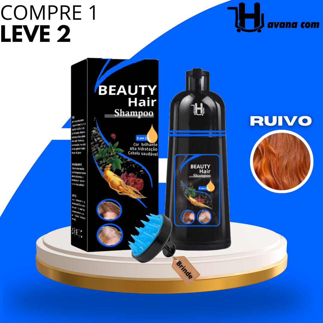 [COMPRE 1 LEVE 2] Shampoo Beauty 3 em 1 (Dura até 3 Meses) + Escova Massageadora de BRINDE