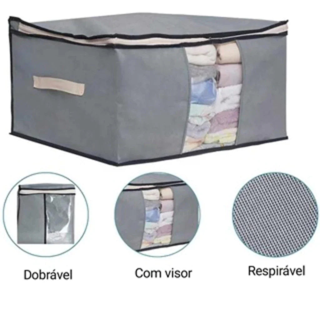 (Compre 1 e leve 2) Caixa Organizadora Ecológica Anti-Poeira e Umidade para Cobertores, Casacos e Roupas - Proteção Contra Insetos e Multiuso