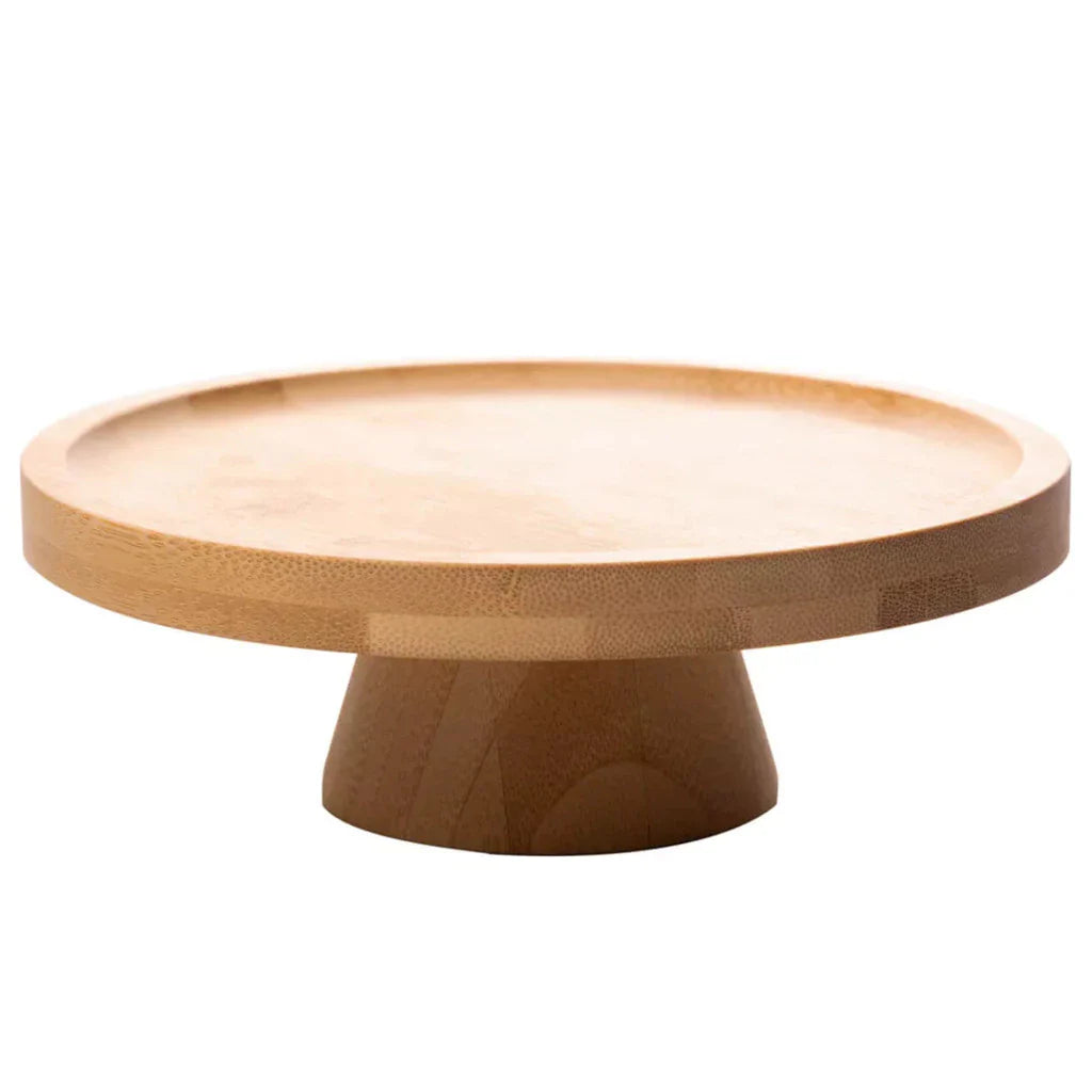 Prato de Bolo de Bambu com Pé Verona 20cm – Elegância e Sustentabilidade para Sua Mesa
